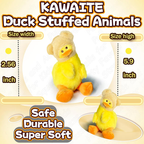 Cute Duck Stuffed Animals, Kawaii Plush for Girls and Boys, Mini Yellow Duck Plush Toys, Soft Bear Style Duck Toy, Cute Duck Plushies, Fun Stuffed...